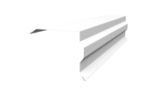 Планка торцевая фигурная 100х85 0,45 PE lite с пленкой RAL 9003 сигнальный белый (3м)