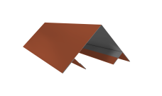 Планка угла внешнего составная верхняя Экобрус Grand Line 0,45 Drap TR RAL 8004 терракота (2м)