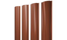 Штакетник Полукруглый Slim с прямым резом 0,45 Drap RAL 8004 терракота