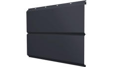 Софит металлический ЭкоБрус new Grand Line без перфорации 0,5 Satin с пленкой RAL 7024 мокрый асфальт