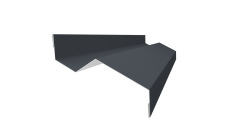 Планка примыкания внакладку 25х17х35х17 Grand Line 0,45 Drap ST RAL 7024 мокрый асфальт (3м)