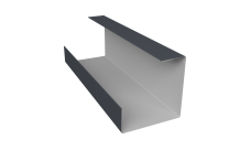 Планка угла внутреннего составная нижняя Экобрус Grand Line 0,45 PE с пленкой RAL 7024 мокрый асфальт (2м)