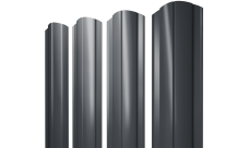 Штакетник Круглый фигурный Grand Line 0,45 Drap ТХ RAL 7024 мокрый асфальт