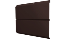 Софит металлический ЭкоБрус new Grand Line без перфорации 0,5 Satin с пленкой RAL 8017 шоколад