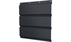 Софит металлический Классик v01 Grand Line центральная перфорация 0,45 Drap с пленкой RAL 7024 мокрый асфальт