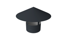 Дымник на трубу круглый d200 0,45 PE с пленкой RAL 7024 мокрый асфальт