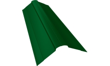 Планка конька фигурного 100х100 Grand Line 0,45 PE с пленкой RAL 6002 лиственно-зеленый (2м)