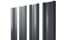 Штакетник М-образный A с прямым резом Grand Line 0,5 PurPro Matt 275 RAL 7024 мокрый асфальт