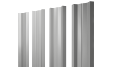 Штакетник М-образный A с прямым резом 0,5 Satin RAL 9006 бело-алюминиевый