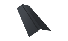 Планка конька прямоугольного 115х30х115 0,5 Satin Matt TX RAL 7024 мокрый асфальт (3м)