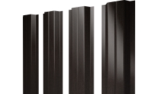 Штакетник П-образный A с прямым резом Grand Line 0,45 Print Elite Coffee Wood TwinColor