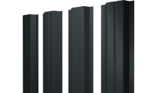 Штакетник П-образный A с прямым резом Grand Line 0,5 Satin Matt RAL 7016 антрацитово-серый