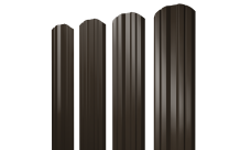 Штакетник Твин фигурный Grand Line 0,45 Драп СТ RR 32 темно-коричневый