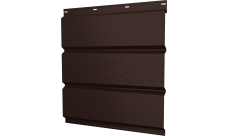 Софит металлический Классик v01 Grand Line центральная перфорация 0,45 Drap с пленкой RAL 8017 шоколад