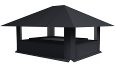 Дымник на трубу 520х390мм 0,45 Drap TX с пленкой RAL 7024 мокрый асфальт