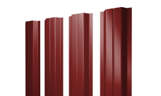 Штакетник П-образный A с прямым резом Grand Line 0,5 Satin RAL 3011 коричнево-красный