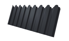 Профнастил С20A фигурный Grand Line 0,5 Satin Matt RAL 7024 мокрый асфальт