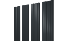 Штакетник Twin с прямым резом 0,45 PE-Double RAL 7016 антрацитово-серый
