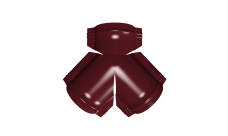 Тройник Y конька полукруглого 0,45 PE с пленкой RAL 3005 красное вино