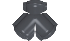 Тройник Y малого конька полукруглого Grand Line 0,5 Rooftop Бархат с пленкой RAL 7024 мокрый асфальт