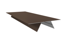 Планка стыковочная составная верхняя Экобрус Grand Line 0,5 Satin с пленкой RAL 8017 шоколад (3м)