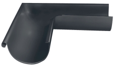 Угол желоба внешний Grand Line ПЭ матовый 90гр 125мм RAL 7024 мокрый асфальт