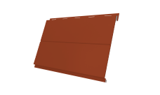 Софит металлический Вертикаль 0,2 line Grand Line 0,5 Satin Matt TX с пленкой RAL 8004 терракота