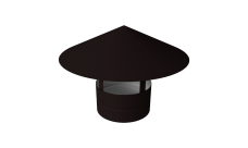 Дымник на трубу круглый d300 0,5 Satin с пленкой RAL 9005 черный