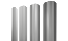 Штакетник М-образный A фигурный Grand Line 0,45 PE RAL 9006 бело-алюминиевый
