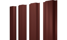 Штакетник П-образный A с прямым резом Grand Line 0,5 Satin RAL 3009 оксидно-красный