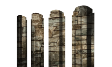 Штакетник П-образный A фигурный Grand Line 0,45 Print Elite Fine Stone TwinColor