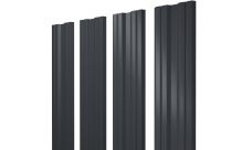 Штакетник Twin с прямым резом Grand Line 0,45 Drap TwinColor RAL 7024 мокрый асфальт