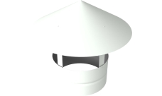 Дымник на трубу круглый d120 0,5 Satin с пленкой RAL 9003 сигнальный белый