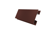 Планка H-образная стыковочная сложная 0,5 Satin с пленкой RAL 3009 оксидно-красный (2м)