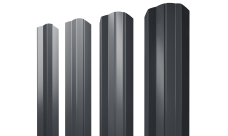 Штакетник М-образный A фигурный Grand Line 0,5 PurLite Matt RAL 7024 мокрый асфальт