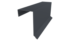 Планка торцевая кровельная фальц 65х97 Grand Line 0,45 Drap TwinColor RAL 7024 мокрый асфальт (2м)