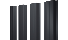 Штакетник П-образный A с прямым резом Grand Line 0,5 PurLite Matt RAL 7024 мокрый асфальт