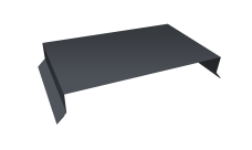 Парапетная крышка прямая 390мм Grand Line 0,45 PE-Double с пленкой RAL 7024 мокрый асфальт (3м)