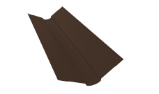 Планка ендовы верхней фигурной 100x100 0,45 Drap-double TX RAL 8017 шоколад (3м)