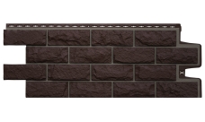 Фасадная панель Grand Line Колотый камень Design шоколадный со швом RAL 7006