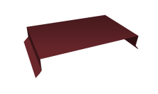 Парапетная крышка прямая 390мм Grand Line 0,45 ПЭ двухсторонний с пленкой RAL 3005 красное вино (2м)