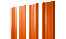 Штакетник М-образный A с прямым резом 0,45 PE RAL 2004 оранжевый