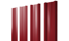 Штакетник М-образный A с прямым резом 0,45 PE RAL 3003 рубиново-красный