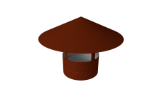 Дымник на трубу круглый d160 0,5 Satin с пленкой RAL 3009 оксидно-красный