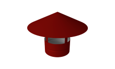 Дымник на трубу круглый d115 0,5 Satin с пленкой RAL 3011 коричнево-красный