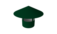 Дымник на трубу круглый d250 0,5 Satin с пленкой RAL 6005 зеленый мох