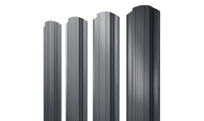 Штакетник Прямоугольный фигурный Grand Line 0,45 Drap ТХ RAL 7024 мокрый асфальт