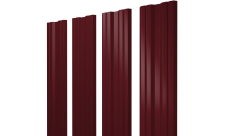 Штакетник Twin с прямым резом Grand Line 0,5 Satin Matt TX RAL 3005 красное вино