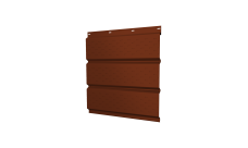 Софит металлический Grand Line полная перфорация 0,5 Satin с пленкой RAL 3009 оксидно-красный