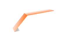 Планка карнизная для мягкой кровли 100х60 Grand Line 0,45 PE с пленкой RAL 2004 оранжевый (2м)